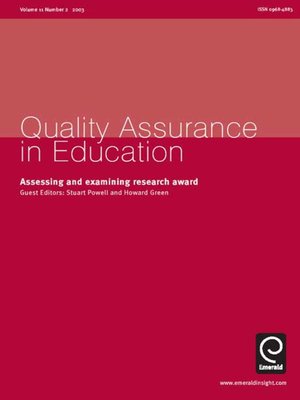cover image of Quality Assurance in Education, Volume 11, Issue 2
